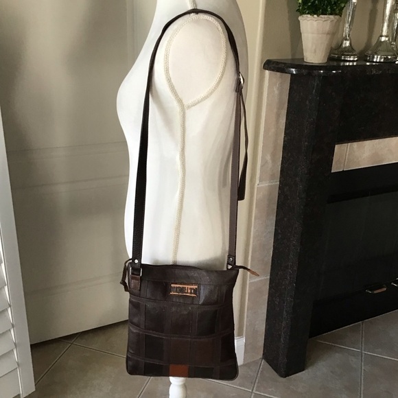 Leather Crossbody Purse Medellin Colombia Patchwork Butterfly Handmade Vintage - Picture 10 of 16